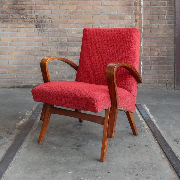 Rode vintage fauteuil
