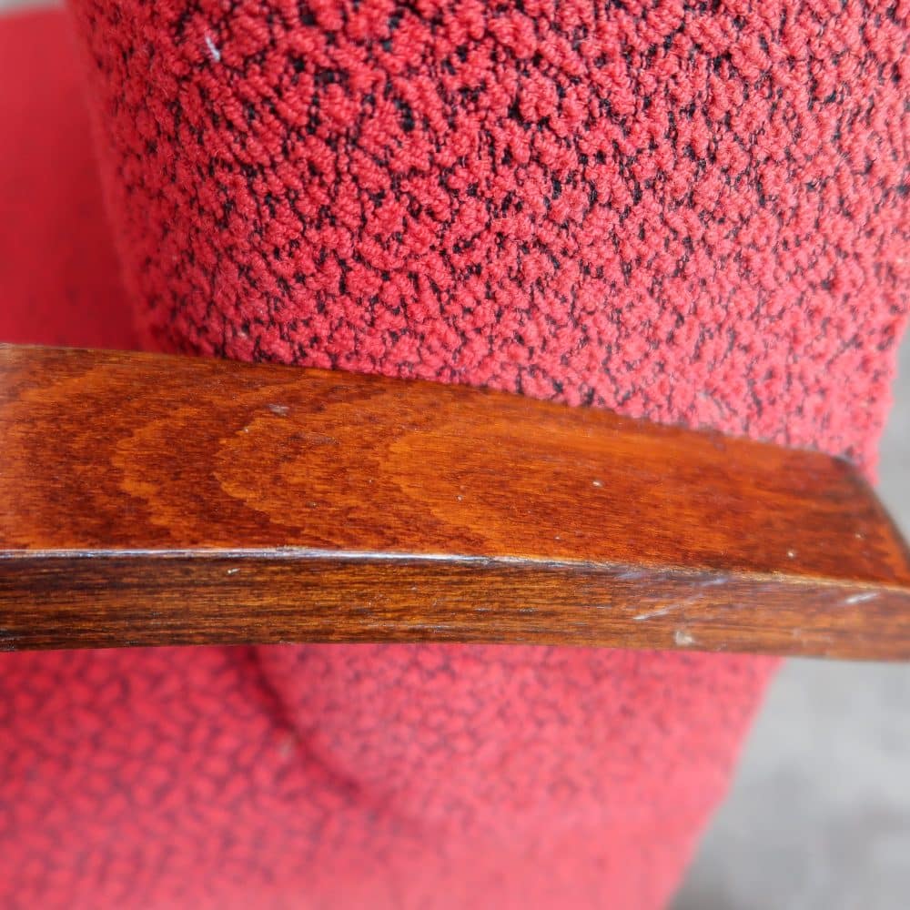 Rode vintage fauteuil - Afbeelding 6