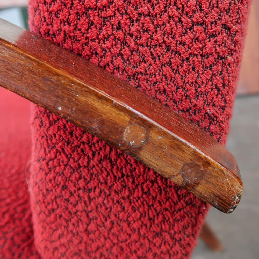 Rode vintage fauteuil - Afbeelding 9