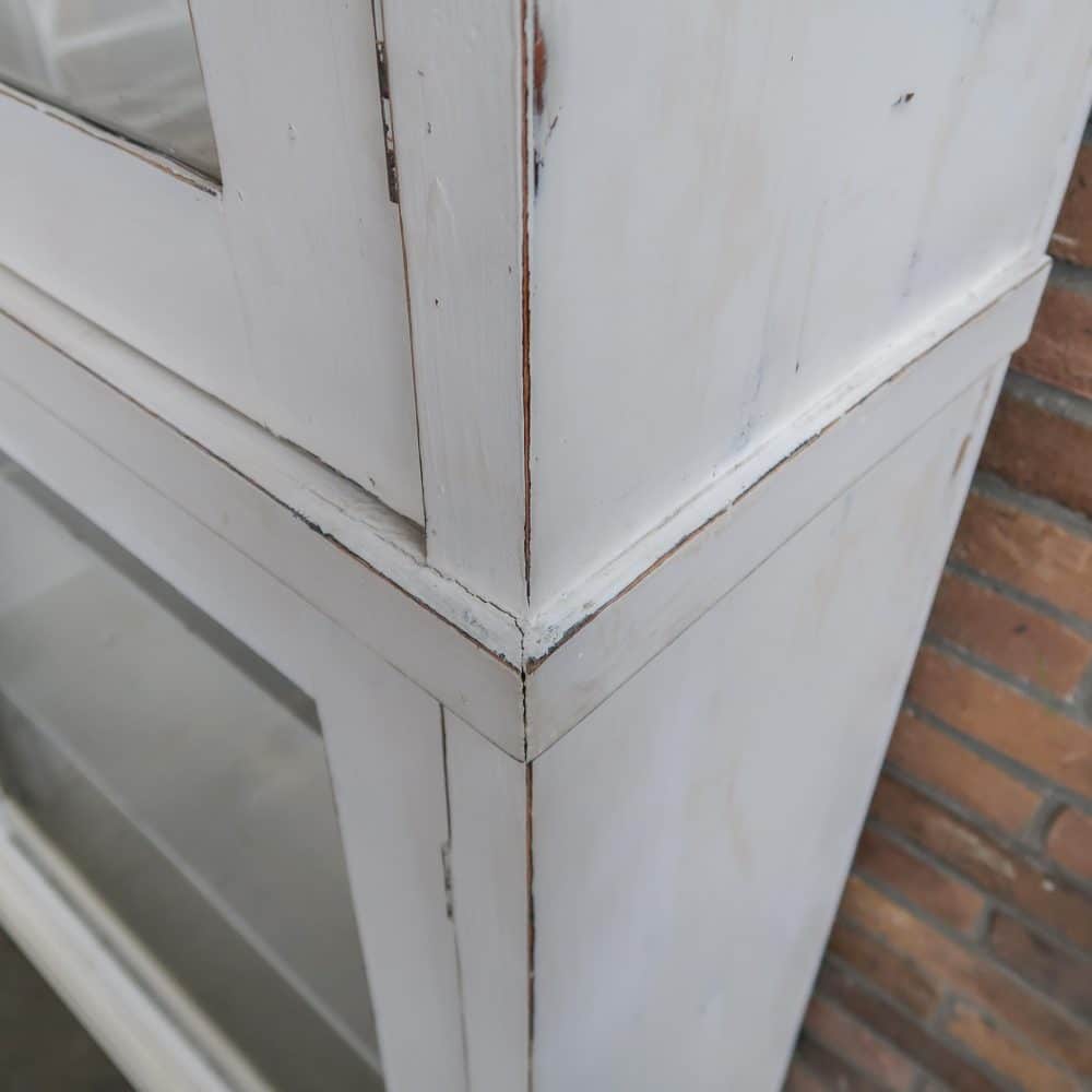 Vintage witte vitrinekast - Afbeelding 6