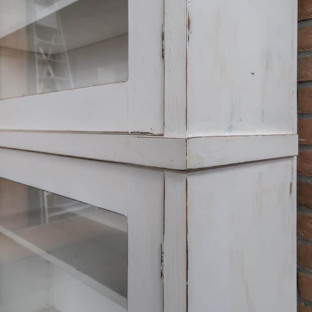 Vintage witte vitrinekast - Afbeelding 5