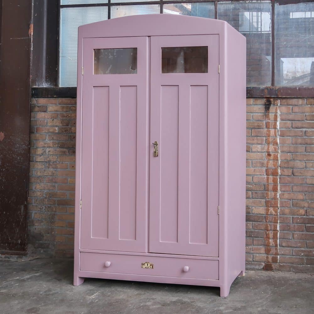 Brocante oud roze linnenkast - Afbeelding 2