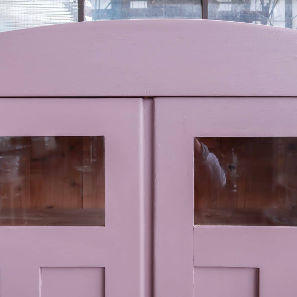 Brocante oud roze linnenkast - Afbeelding 5