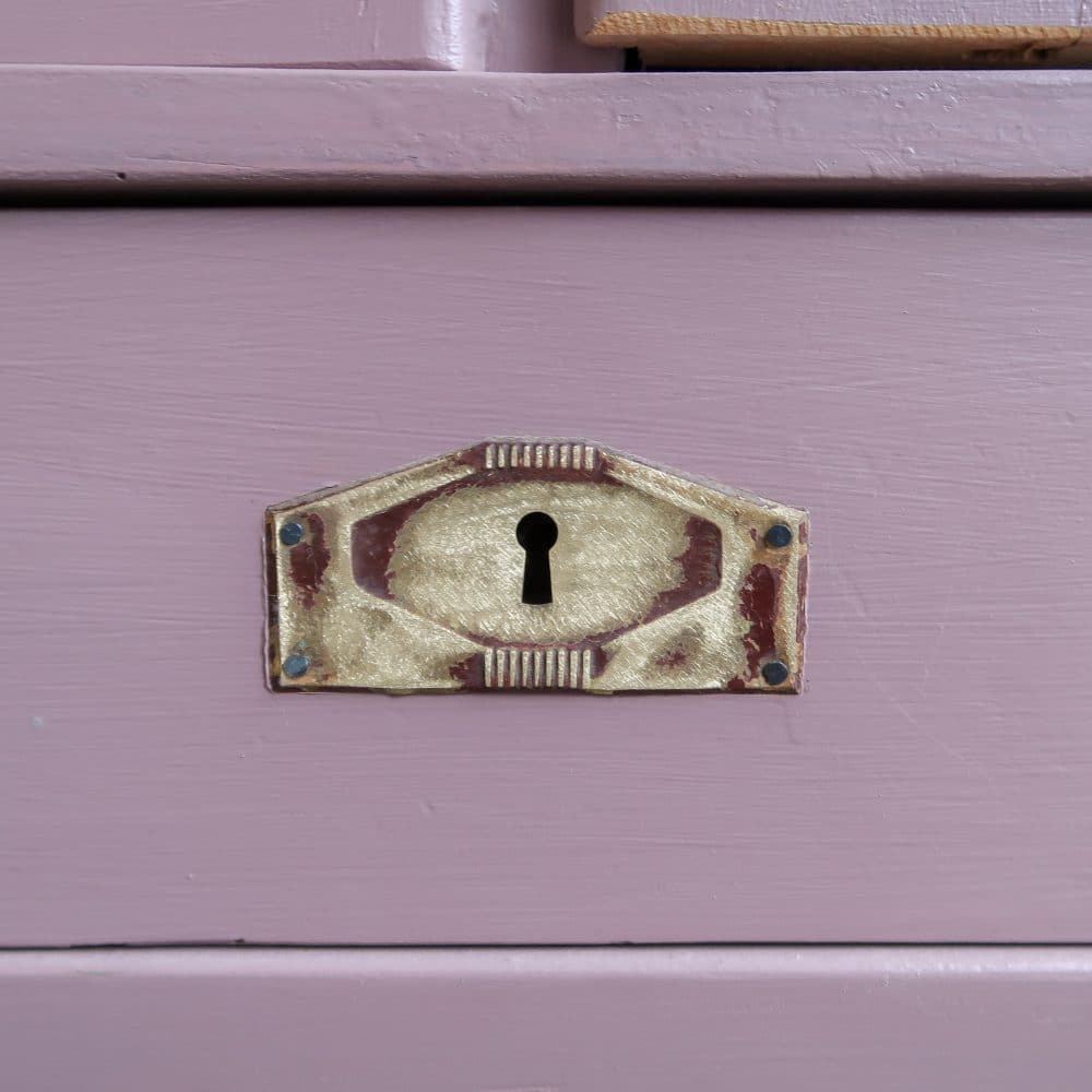 Brocante oud roze linnenkast - Afbeelding 7