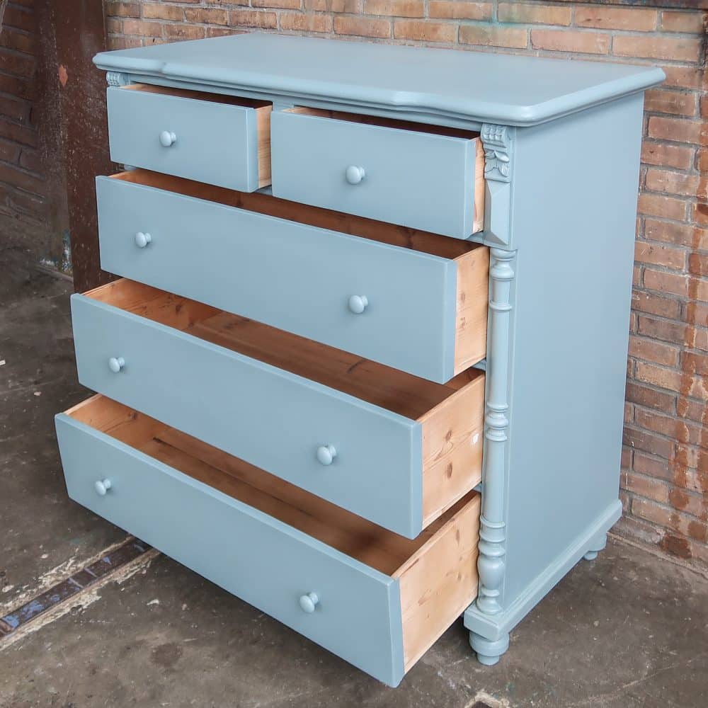 Blauwe brocante ladekast - Afbeelding 3