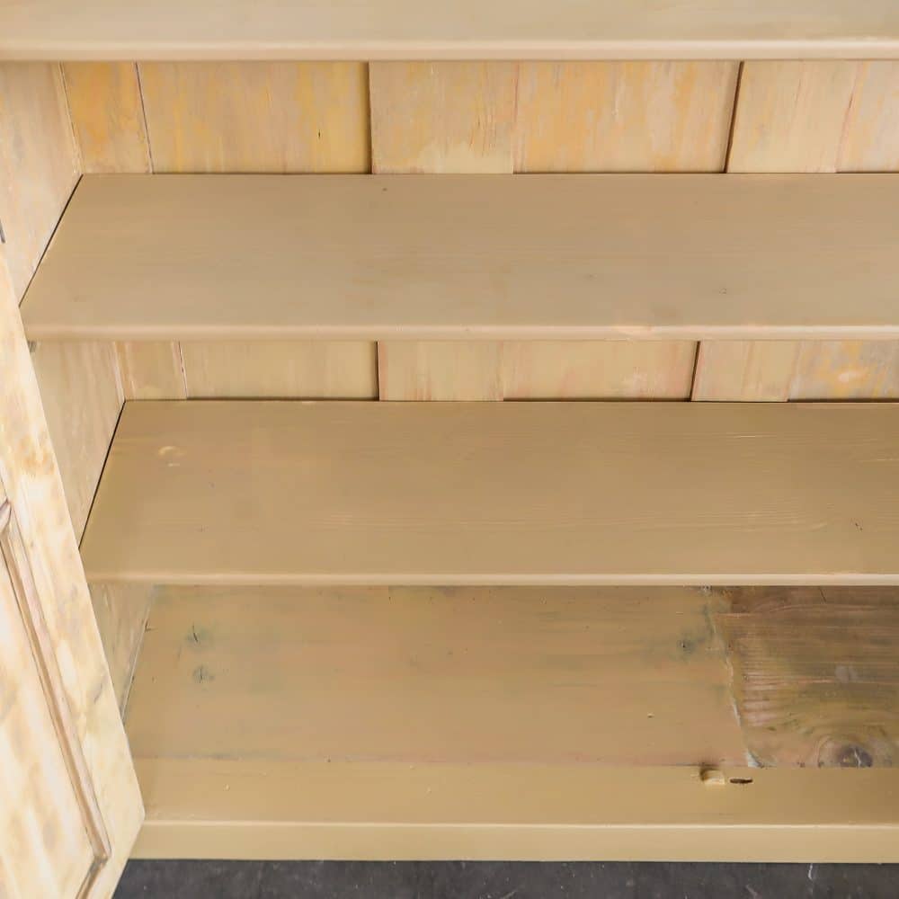 Brocante gele vitrinekast - Afbeelding 4