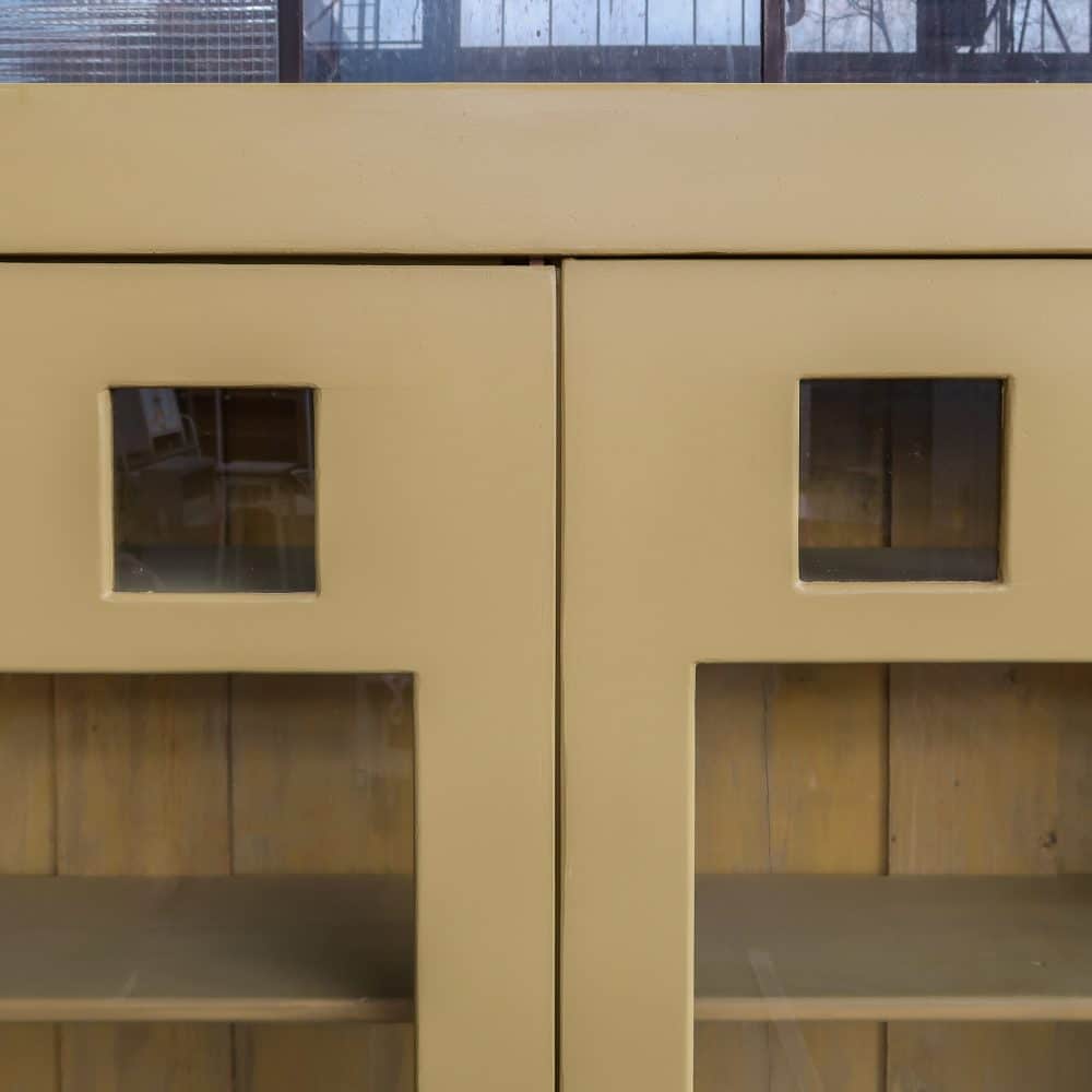Brocante gele vitrinekast - Afbeelding 5