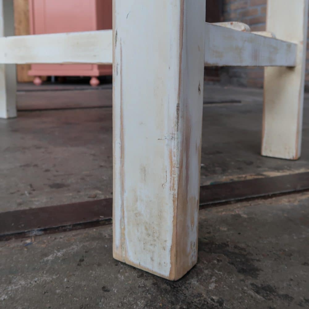 Brocante tafeltje met uitschuifbare plank - Afbeelding 9