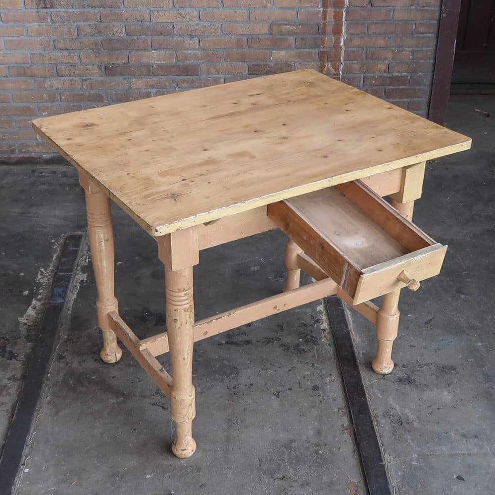 Brocante tafeltje met lade - Afbeelding 2