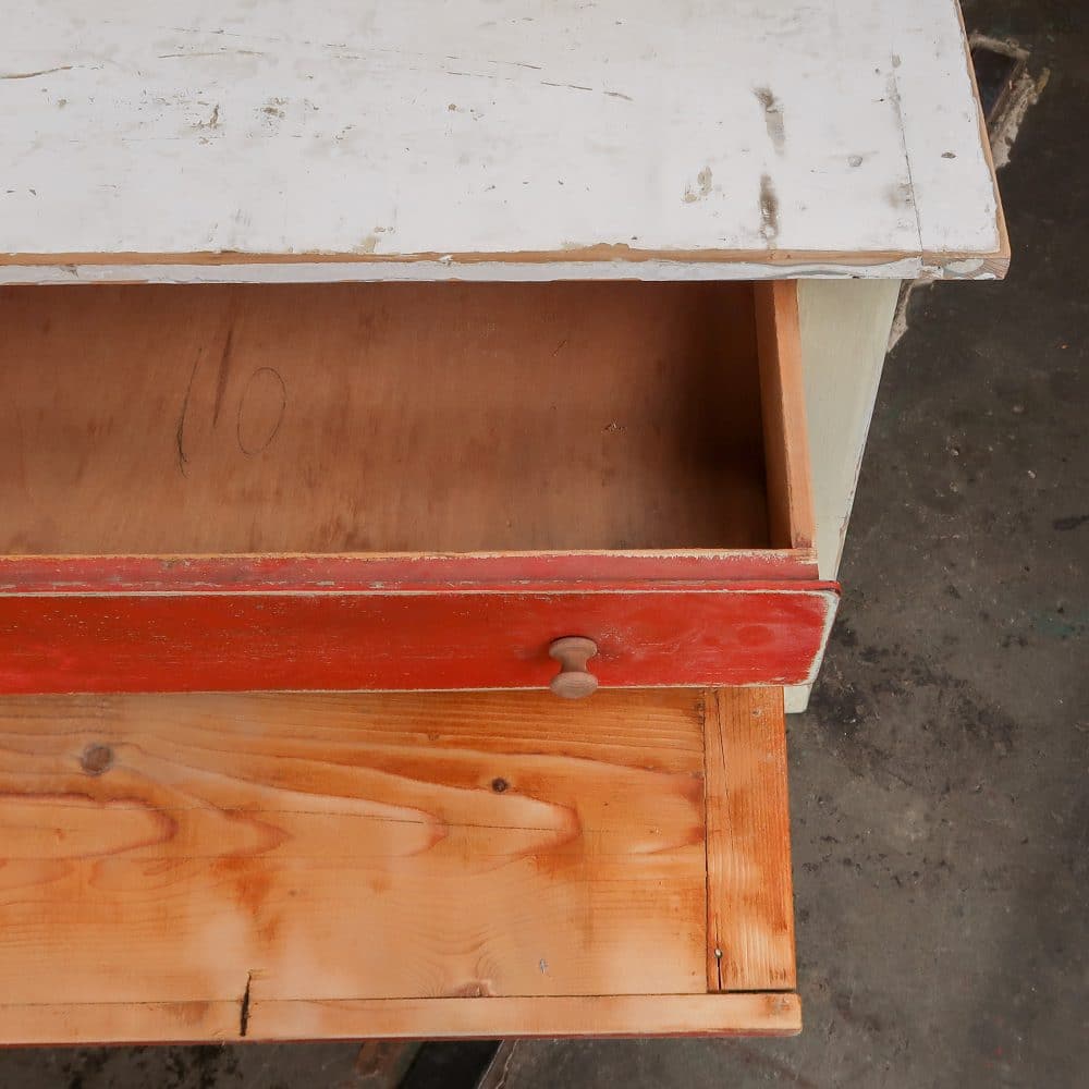 Brocante tafeltje met uitschuifbare plank - Afbeelding 3