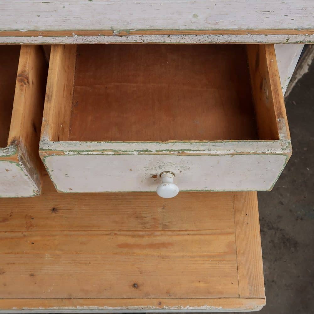 Brocante tafeltje met uitschuifbare plank - Afbeelding 6