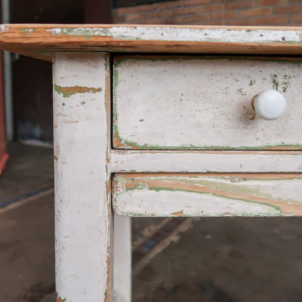 Brocante tafeltje met uitschuifbare plank - Afbeelding 7