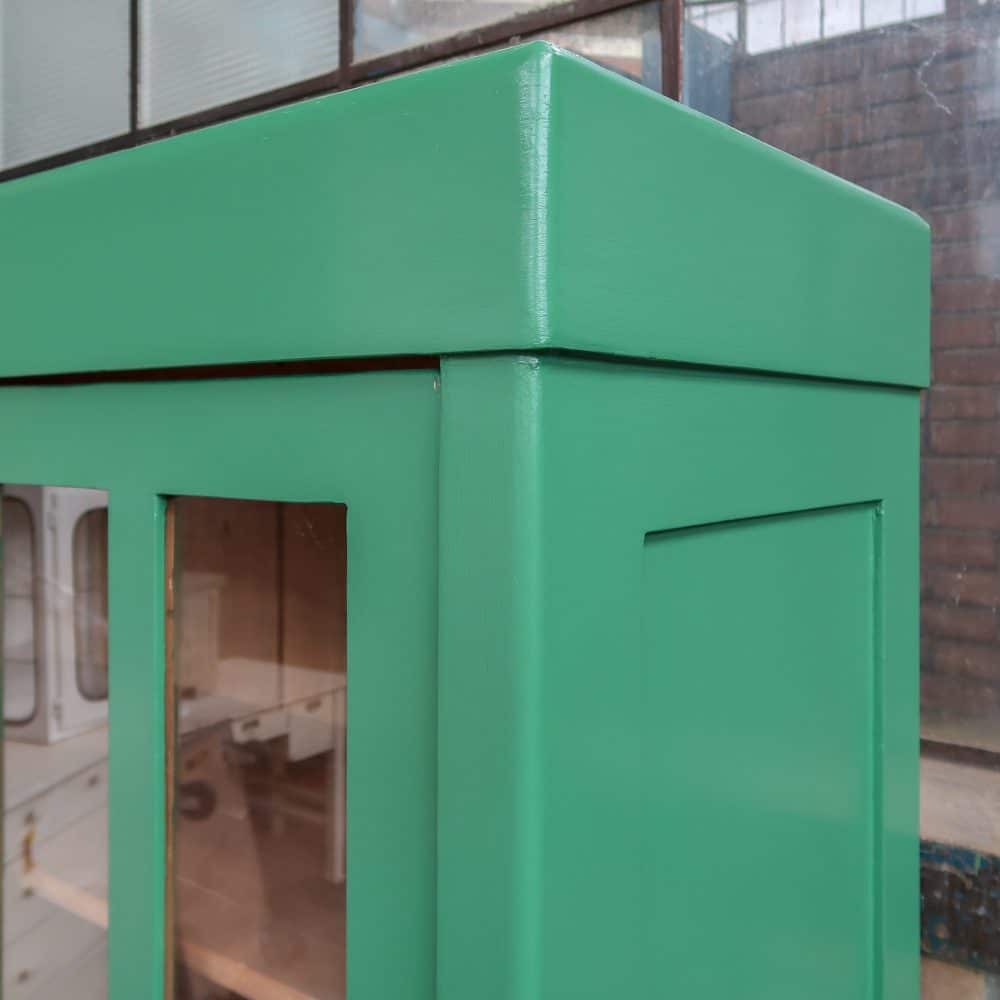 Brocante groene vitrinekast - Afbeelding 5