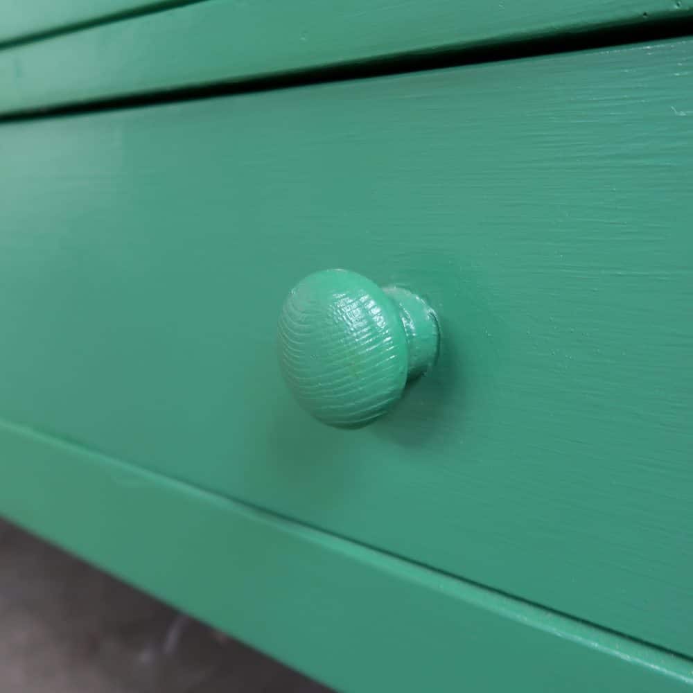 Brocante groene vitrinekast - Afbeelding 8