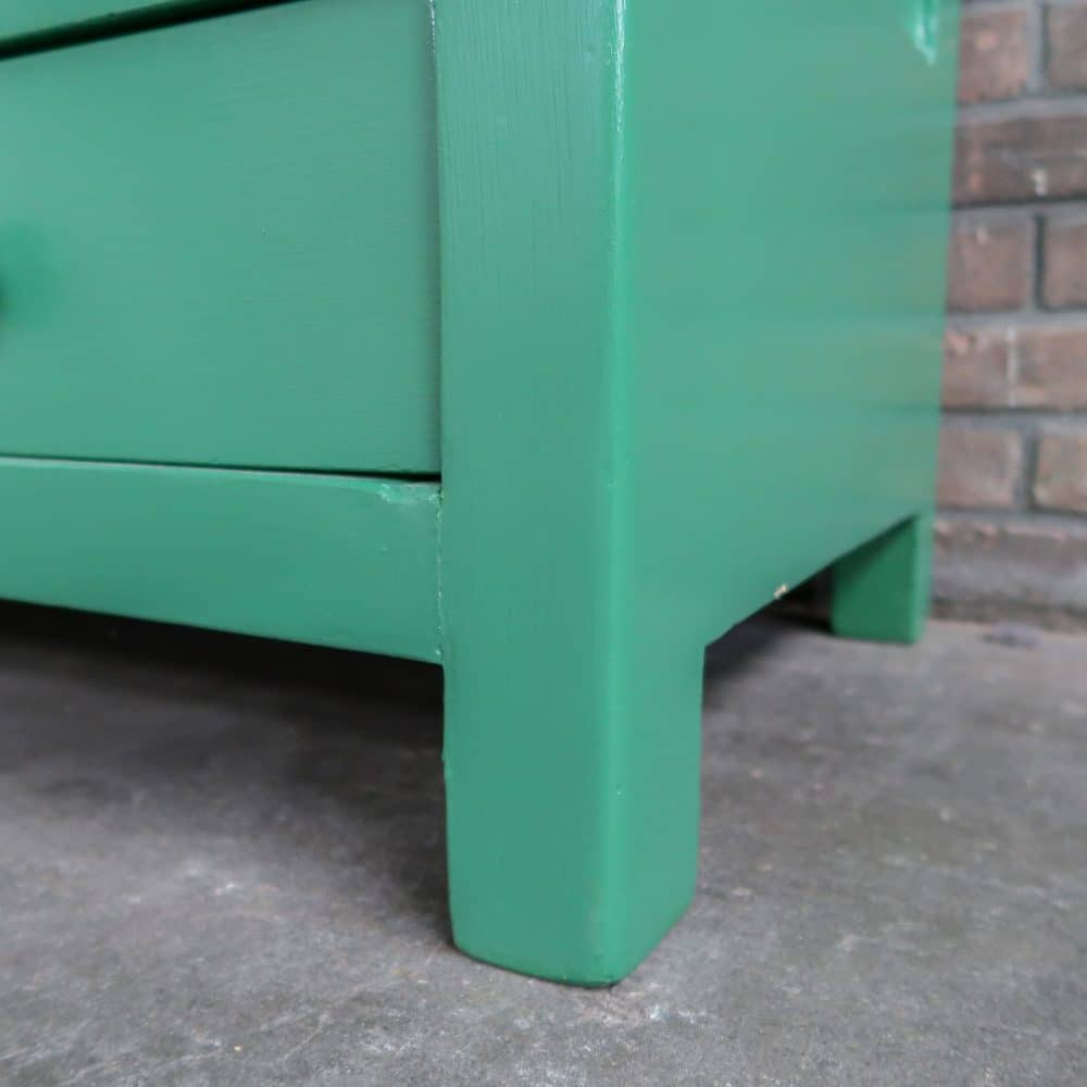 Brocante groene vitrinekast - Afbeelding 9