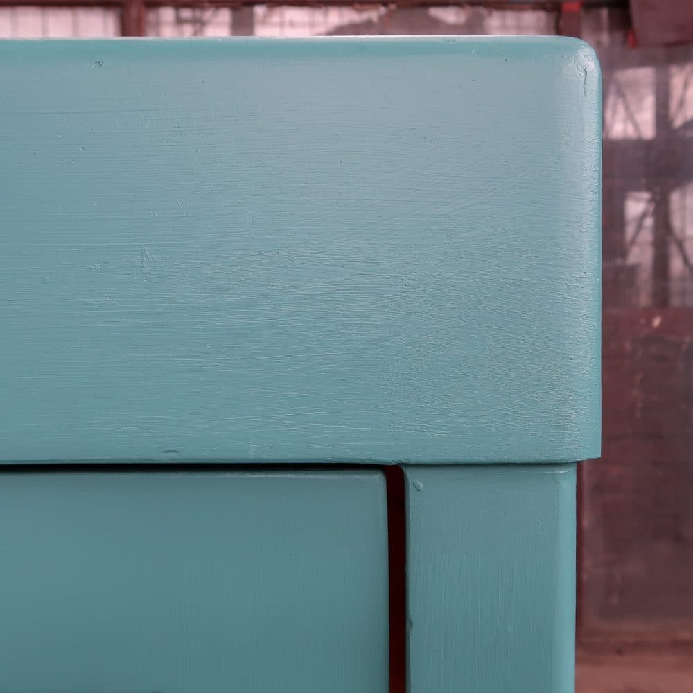 Brocante turquoise vitrinekast - Afbeelding 6