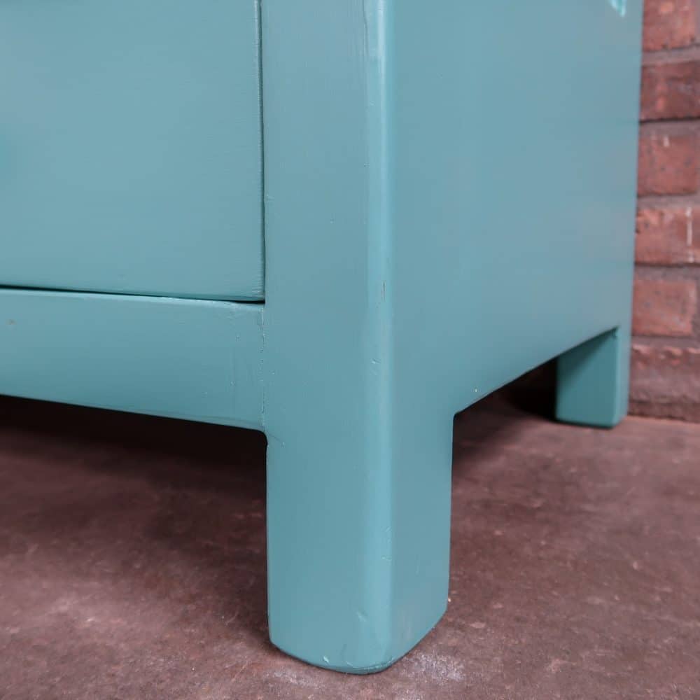 Brocante turquoise vitrinekast - Afbeelding 9