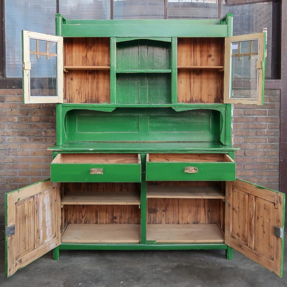 Groene brocante buffetkast - Afbeelding 2