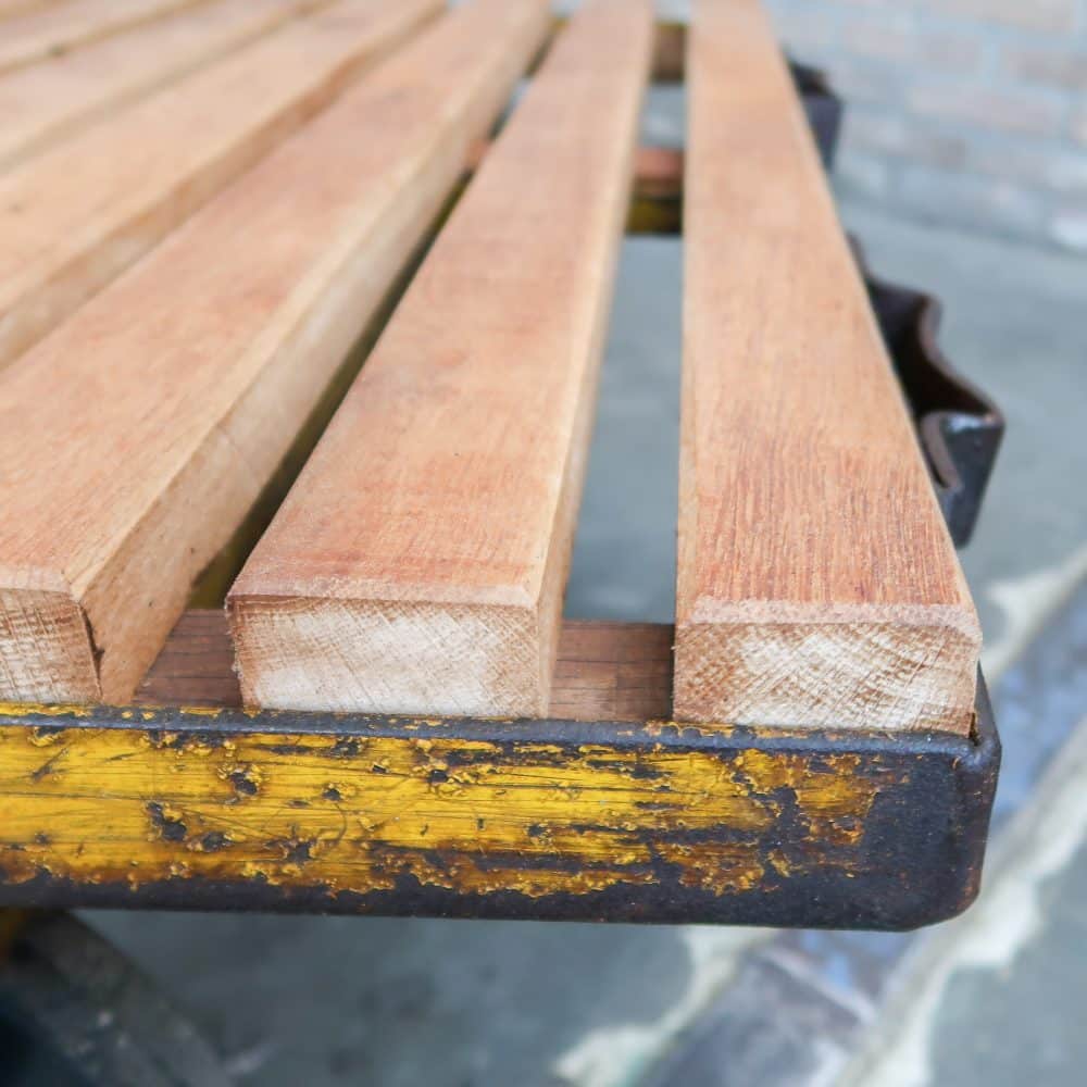 Industriële kar - salontafel - Afbeelding 4