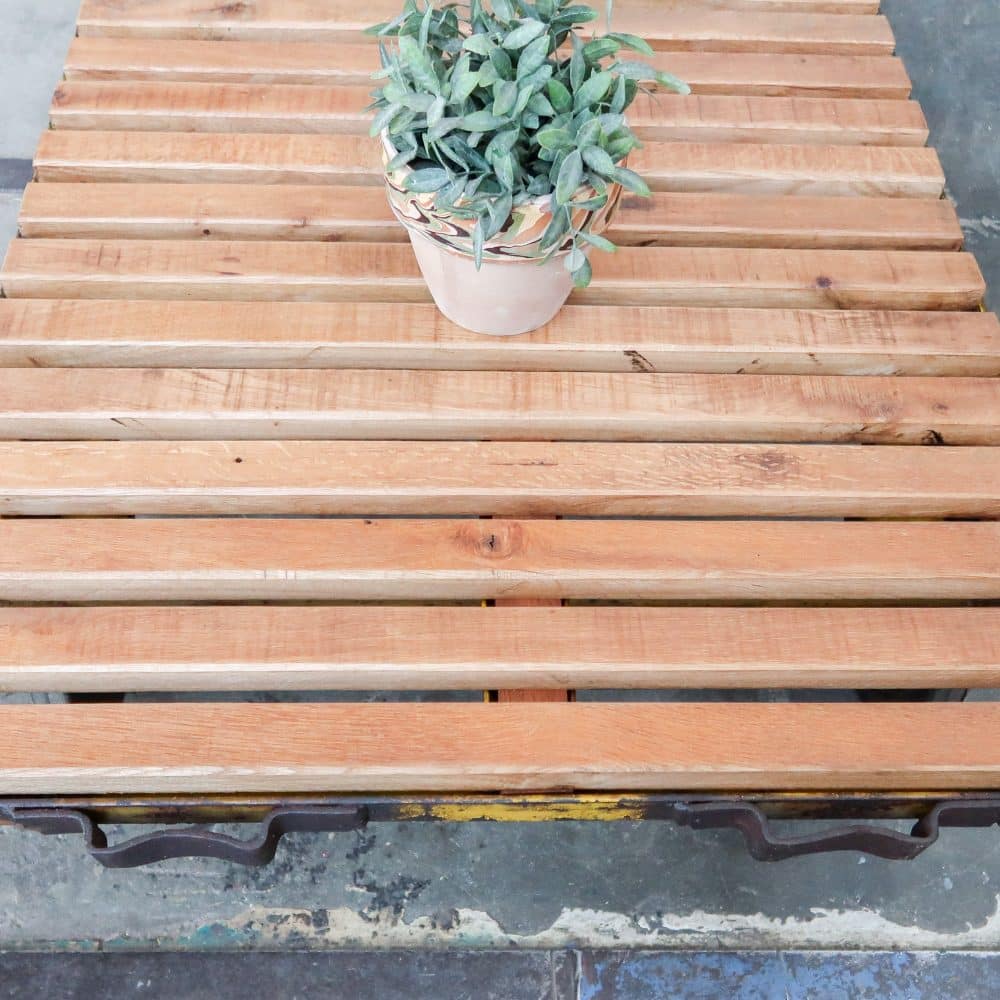 Industriële kar - salontafel - Afbeelding 8
