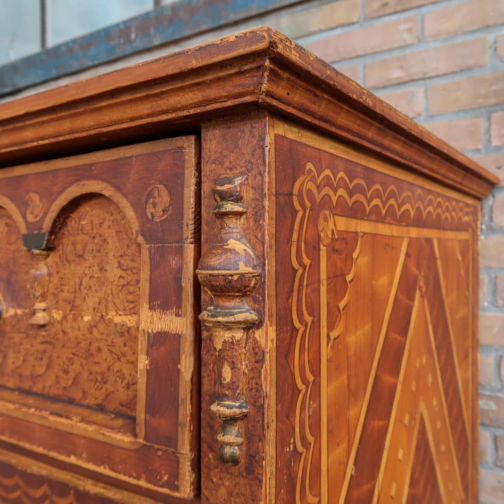 Brocante bruine commode - Afbeelding 9