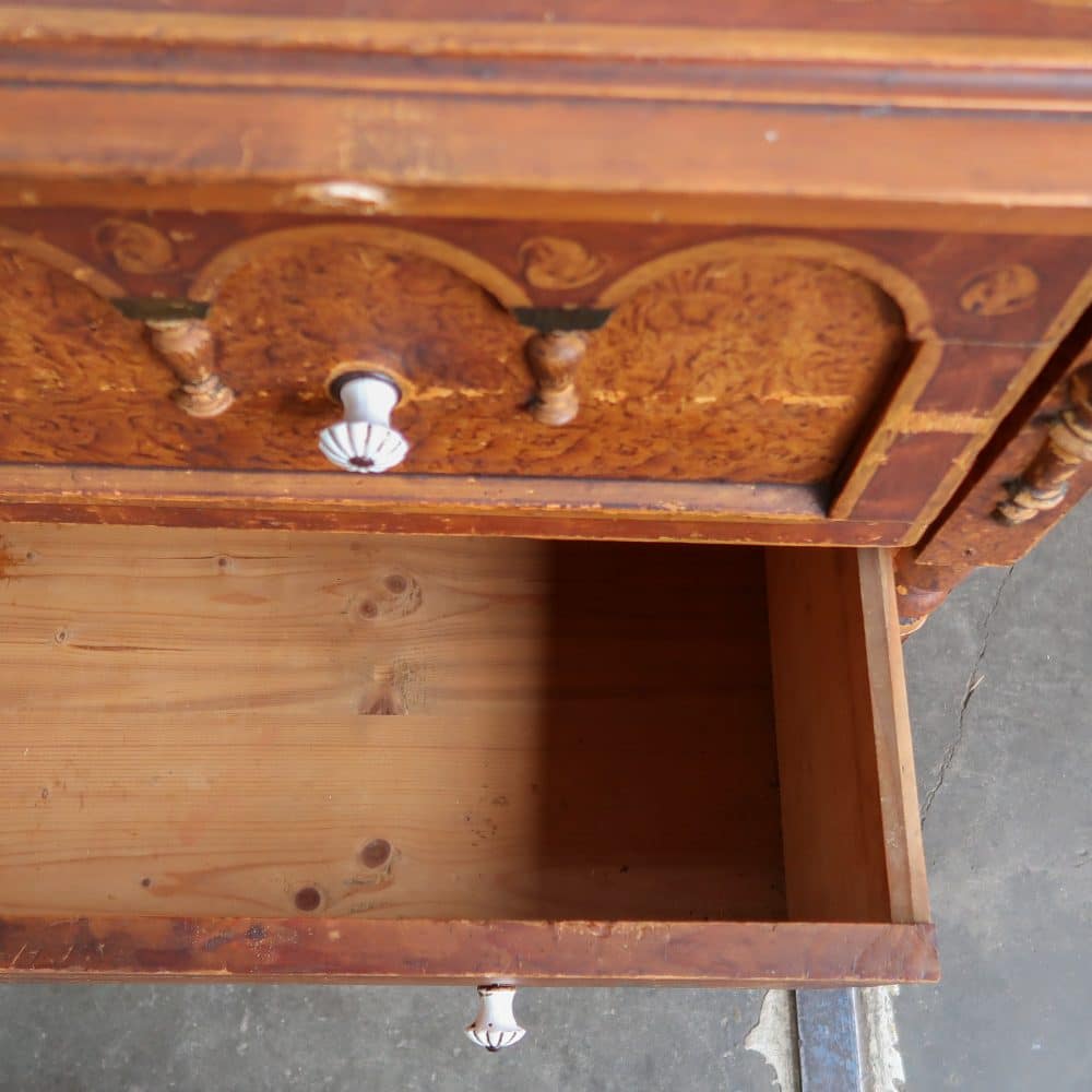 Brocante bruine commode - Afbeelding 6