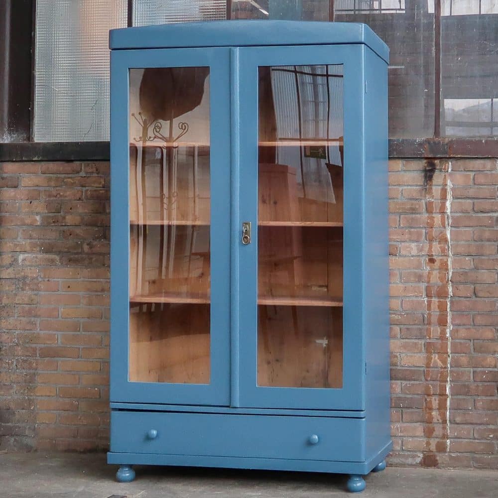 Blauwe vitrinekast - Afbeelding 2