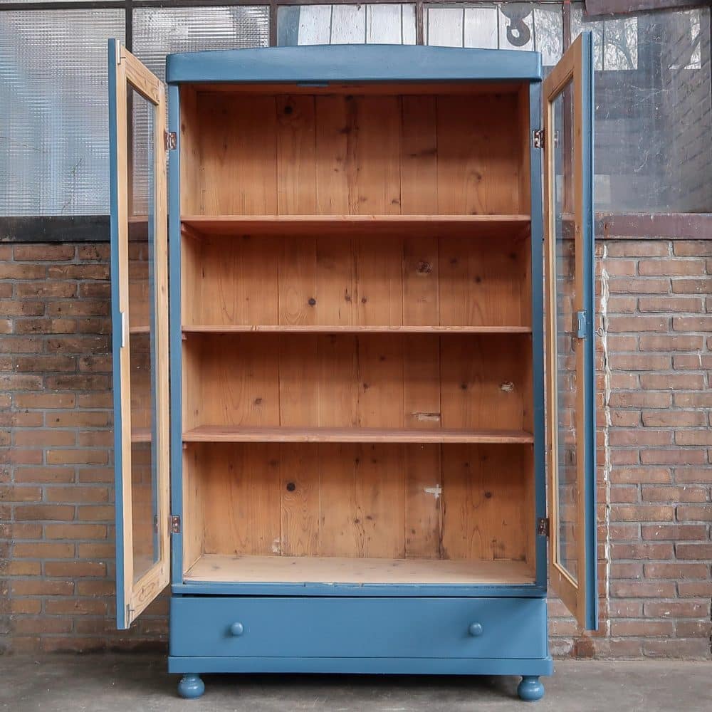 Blauwe vitrinekast - Afbeelding 3