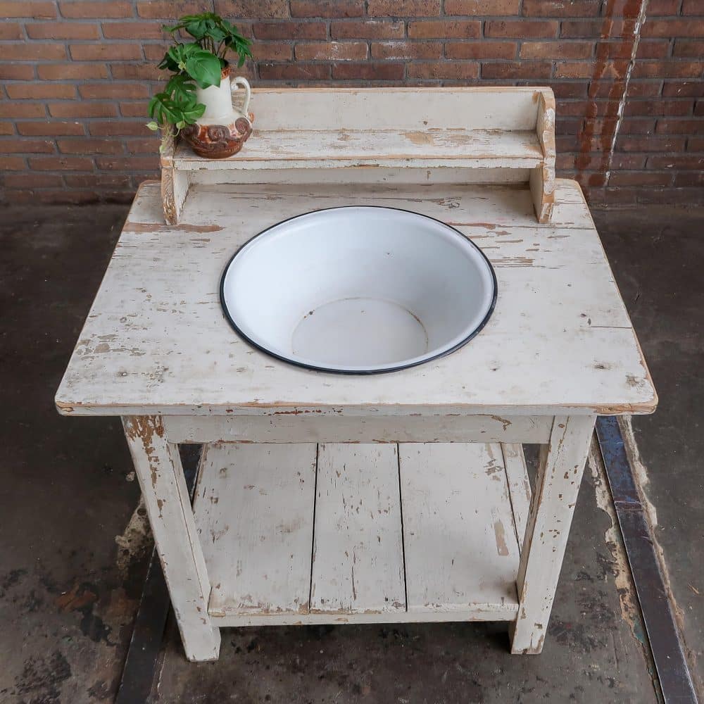Brocante houten wastafel - Afbeelding 3