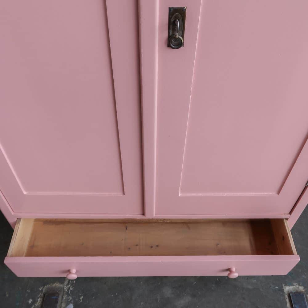 Brocante roze linnenkast - Afbeelding 4
