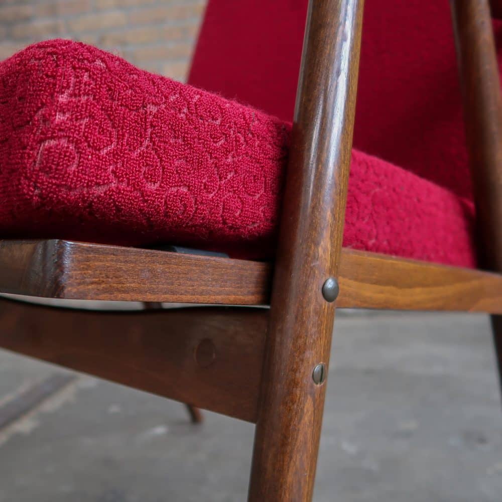 Rode vintage fauteuil - Afbeelding 10