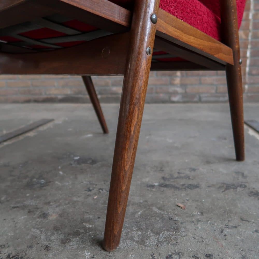 Rode vintage fauteuil - Afbeelding 12