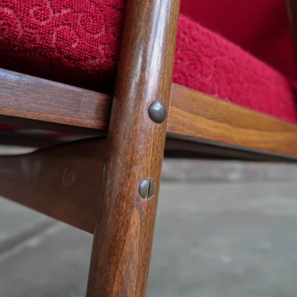 Rode vintage fauteuil - Afbeelding 11