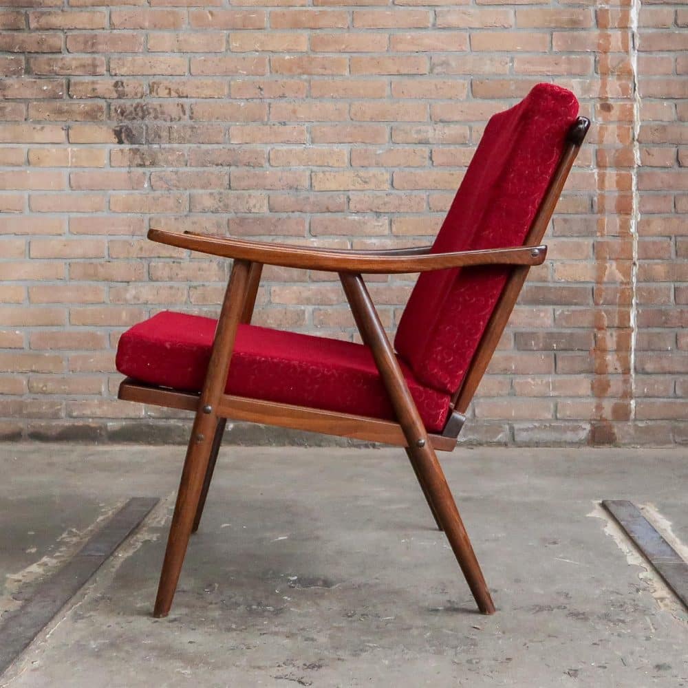 Rode vintage fauteuil - Afbeelding 4