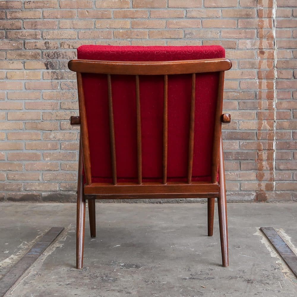Rode vintage fauteuil - Afbeelding 5