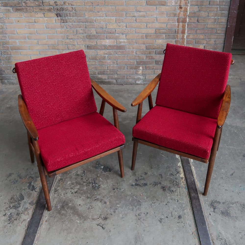 Rode vintage fauteuil - Afbeelding 3