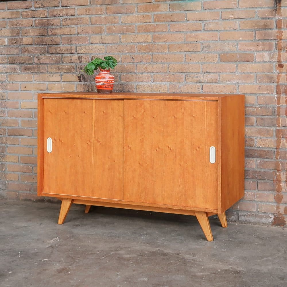 Vintage dressoir met schuifdeuren - Afbeelding 2