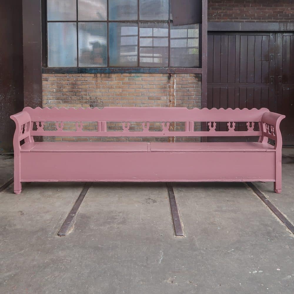Brocante houten klepbank - Afbeelding 2