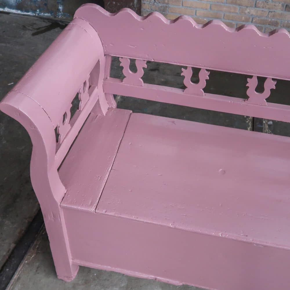 Brocante houten klepbank - Afbeelding 5