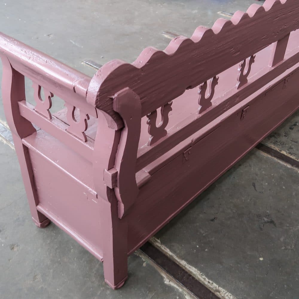 Brocante houten klepbank - Afbeelding 13