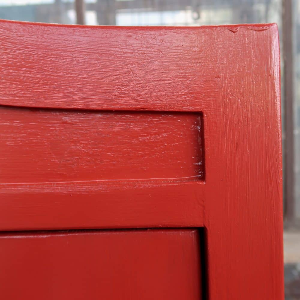 Brocante rode linnenkast - Afbeelding 6