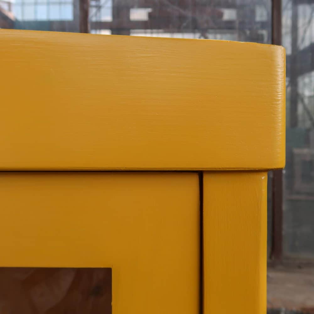 Brocante gele vitrinekast - Afbeelding 6