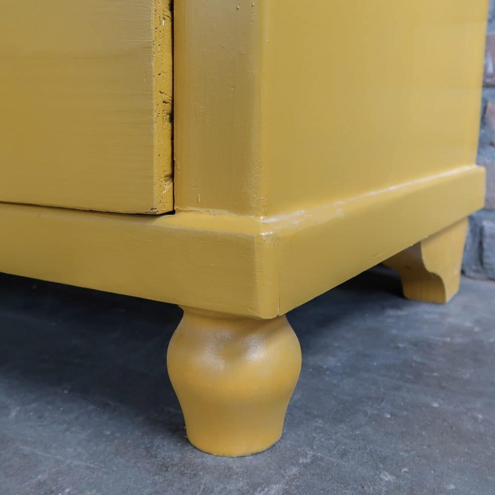 Brocante gele vitrinekast - Afbeelding 9