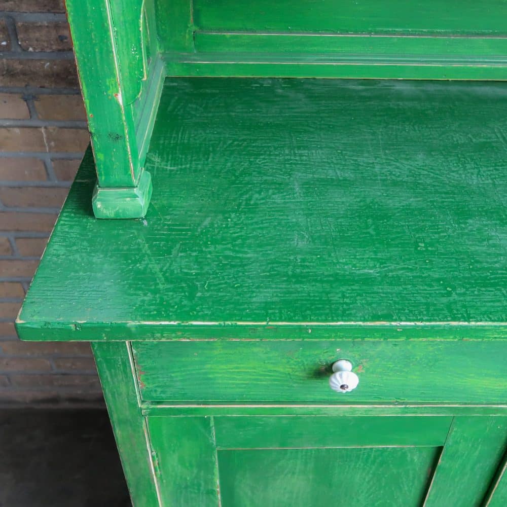 Groene brocante buffetkast - Afbeelding 6