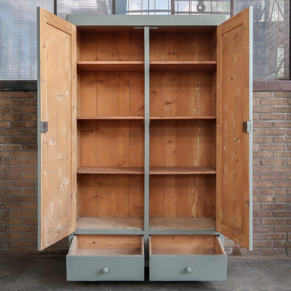 Grijsgroene linnenkast - Afbeelding 3