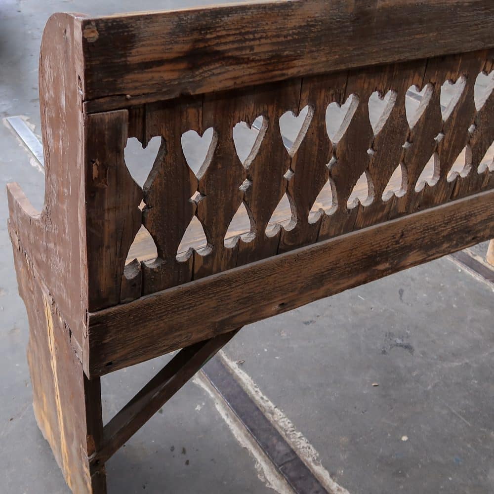 Brocante houten bank - Afbeelding 9
