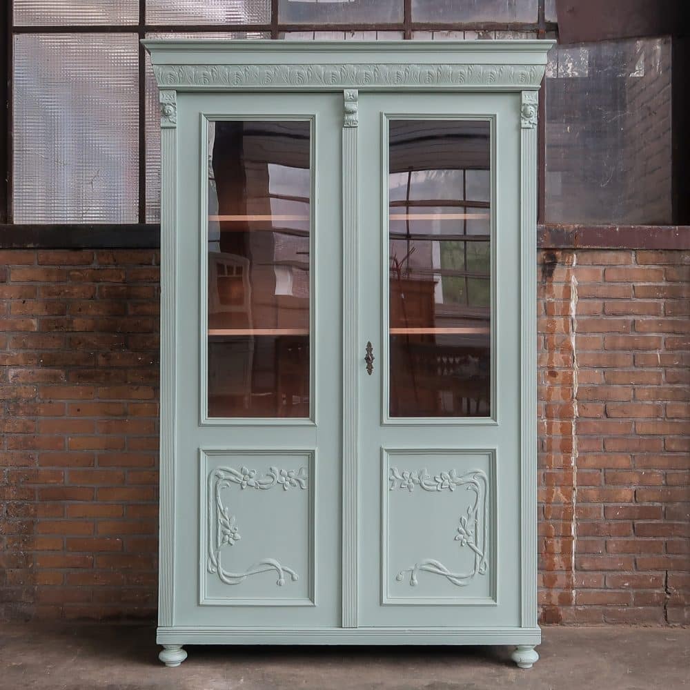 Mintgroene vitrinekast - Afbeelding 2