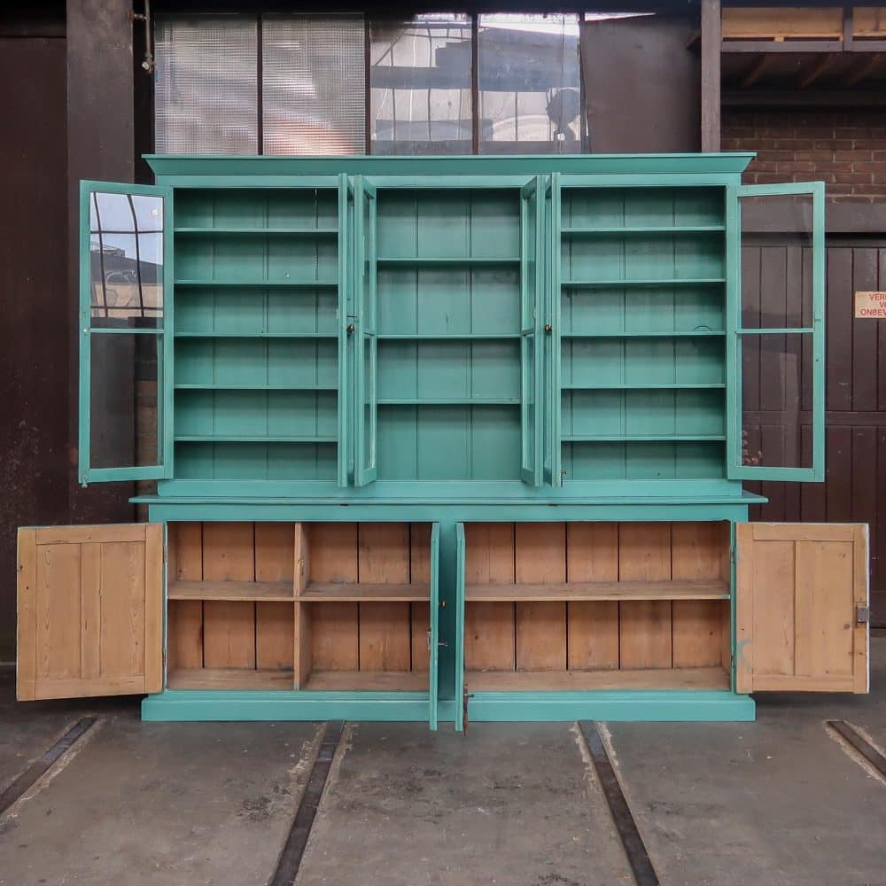 Brocante turquoise winkelkast - Afbeelding 3