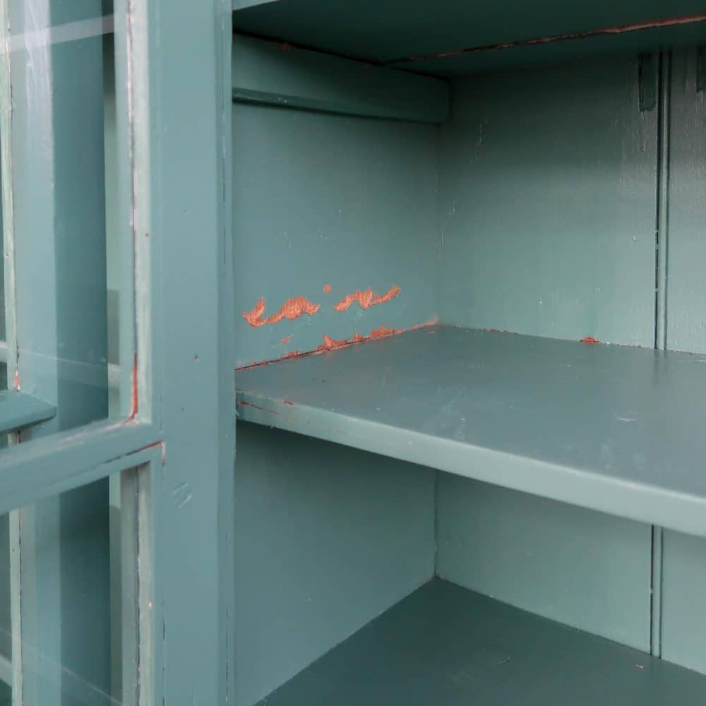 Brocante turquoise winkelkast - Afbeelding 4