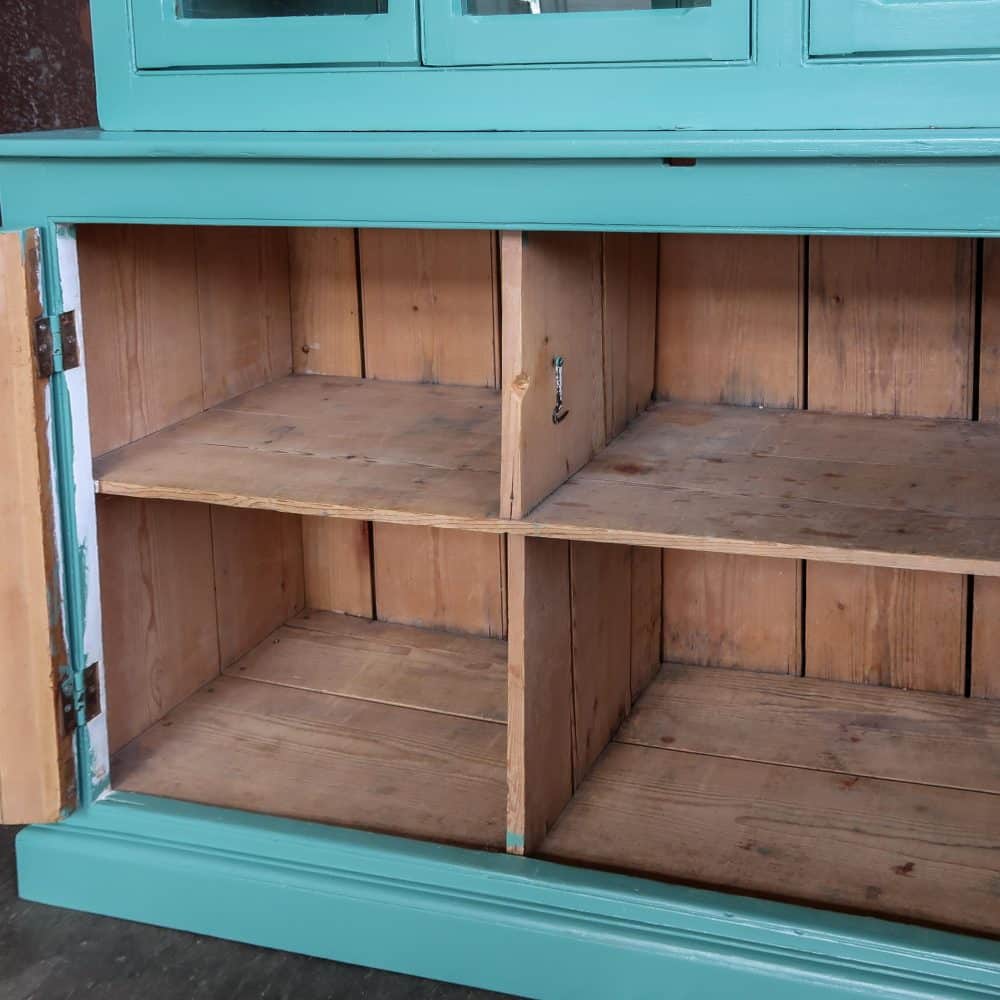 Brocante turquoise winkelkast - Afbeelding 7